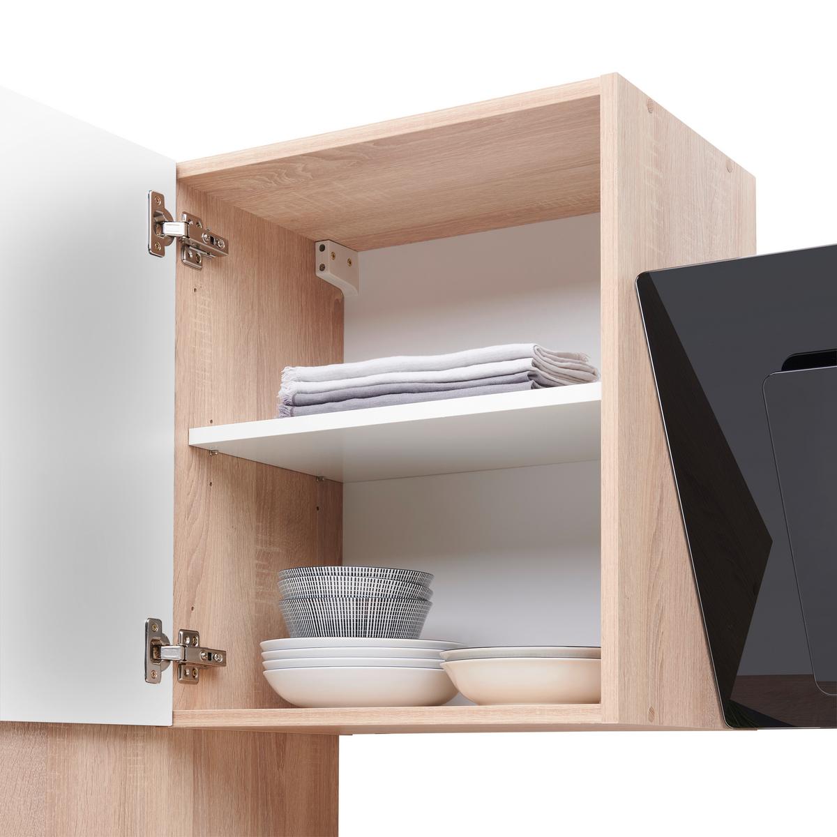 Küchenblock Economy Weiß/Eiche B: ca. 310 cm - Eichefarben/Weiß, Basics, Holzwerkstoff (310cm) - Respekta