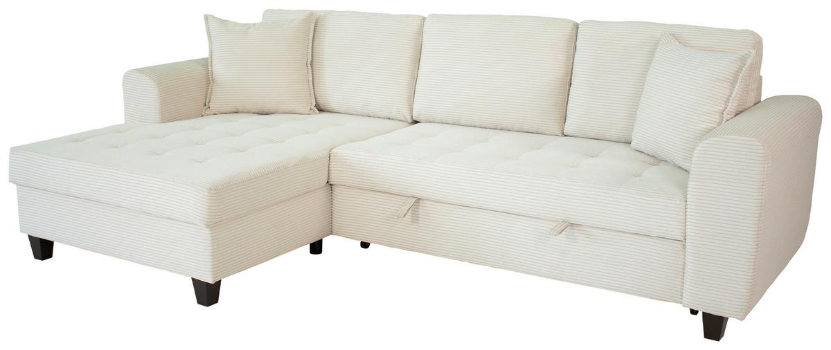 Ugaona Garnitura Moritz - krem, Trendi, tekstil (155/265cm)