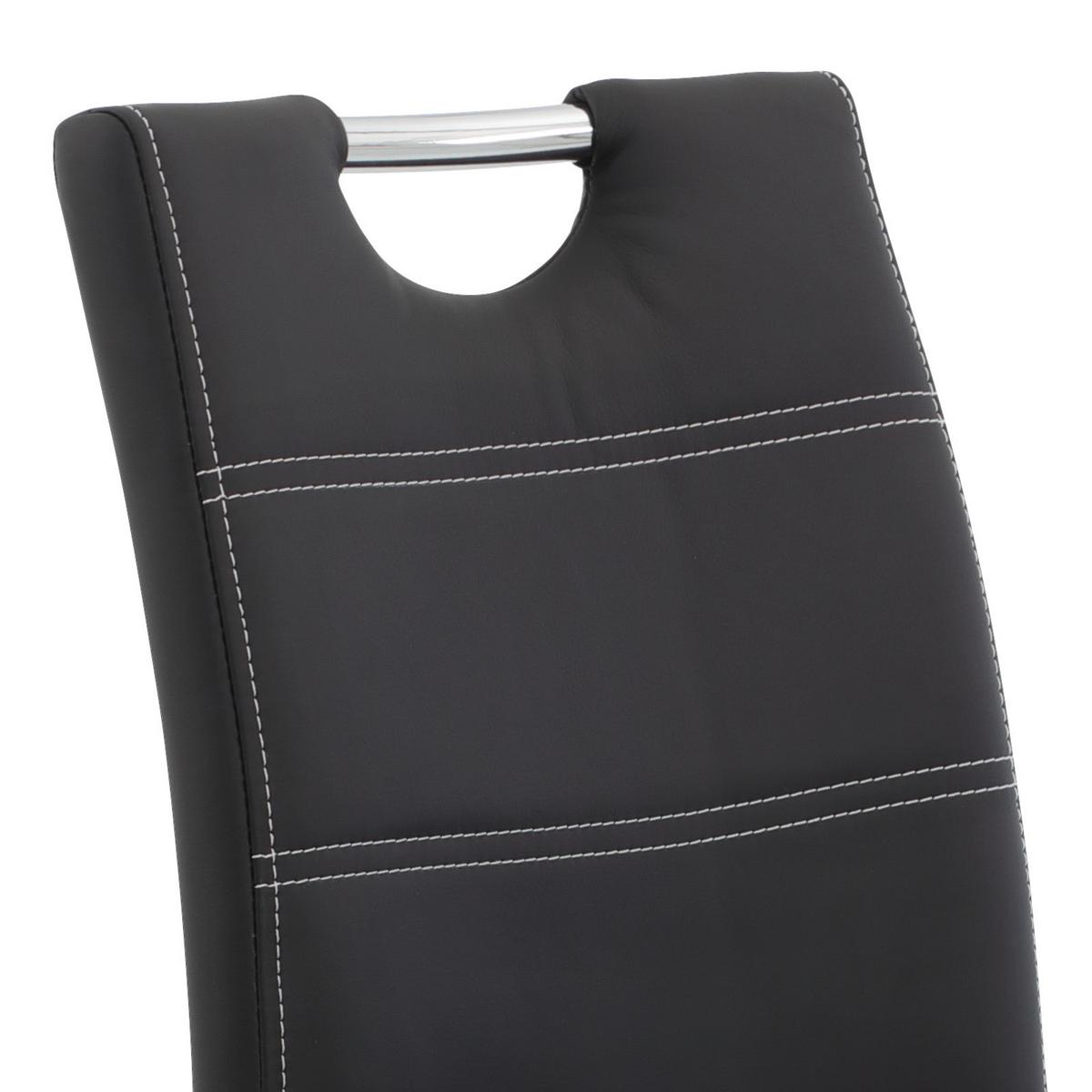 Barhocker-Set höhenverstellbar Miranda Schwarz - Chromfarben/Schwarz, MODERN, Textil/Metall (38/97-119/50cm) - MID.YOU