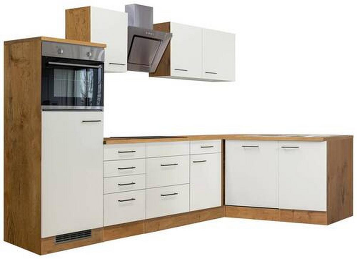 Kotna Kuhinja Z Aparati Avila, Magnolija, Barva Hrasta - magnolija/črna, Moderno, kovina/leseni material (280/170cm) - FlexWell