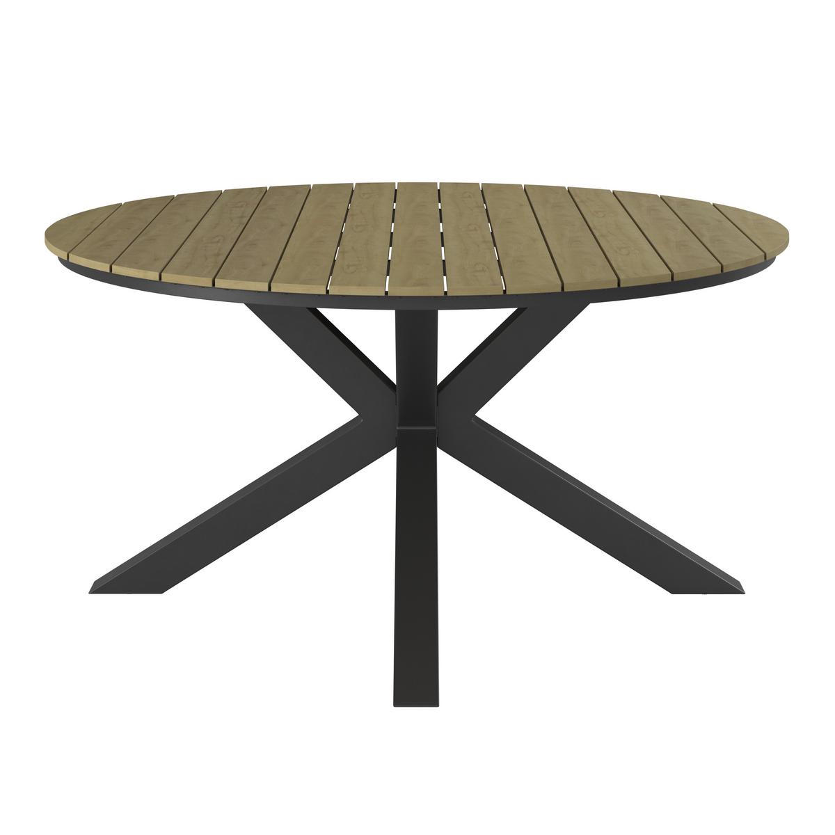 STÓŁ OGRODOWY PICONE - kolor naturalny/ciemnoszary, Modern, tworzywo sztuczne/metal (150/75/150cm) - Ambia Garden