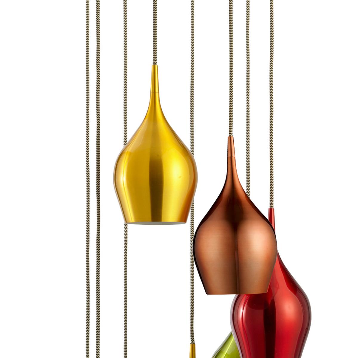 Függeszték Vibrant 6468-8 - sárga/borvörös, Design, fém (36/170cm)