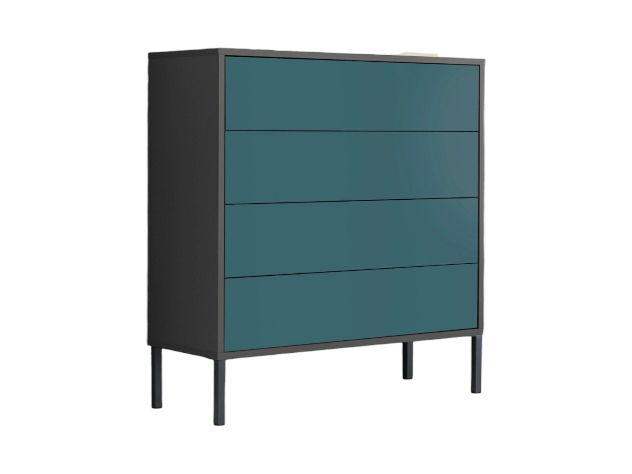 Kommode Mailand Typ 3 Petrol/Anthrazit - Anthrazit/Petrol, MODERN, Holzwerkstoff/Metall (79/86/33cm) - MID.YOU