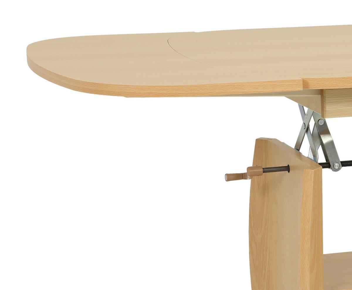 STOLIK KAWOWY MICHAEL SZER: 90-142 CM - kolor bukowy, Basics, materiał drewnopochodny (90 - 142/52 - 62/68cm) - MID.YOU