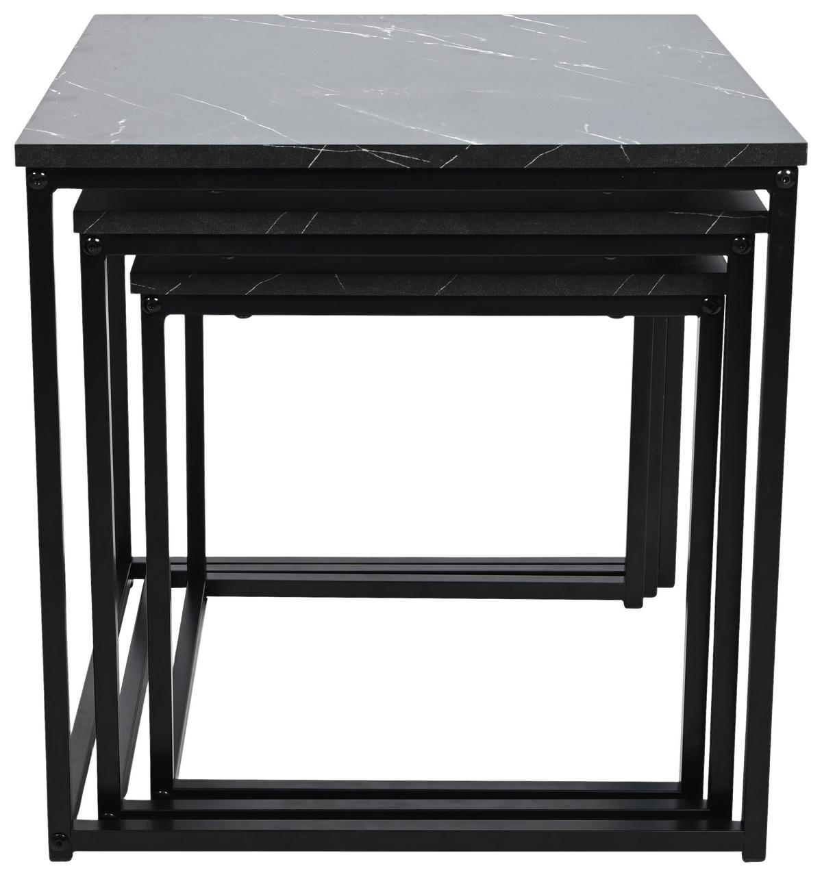 Set Stočića 3/1 Carmen - crna, Trendi, metal/pločasti materijal (40-42/35-39/36cm) - Modern Living