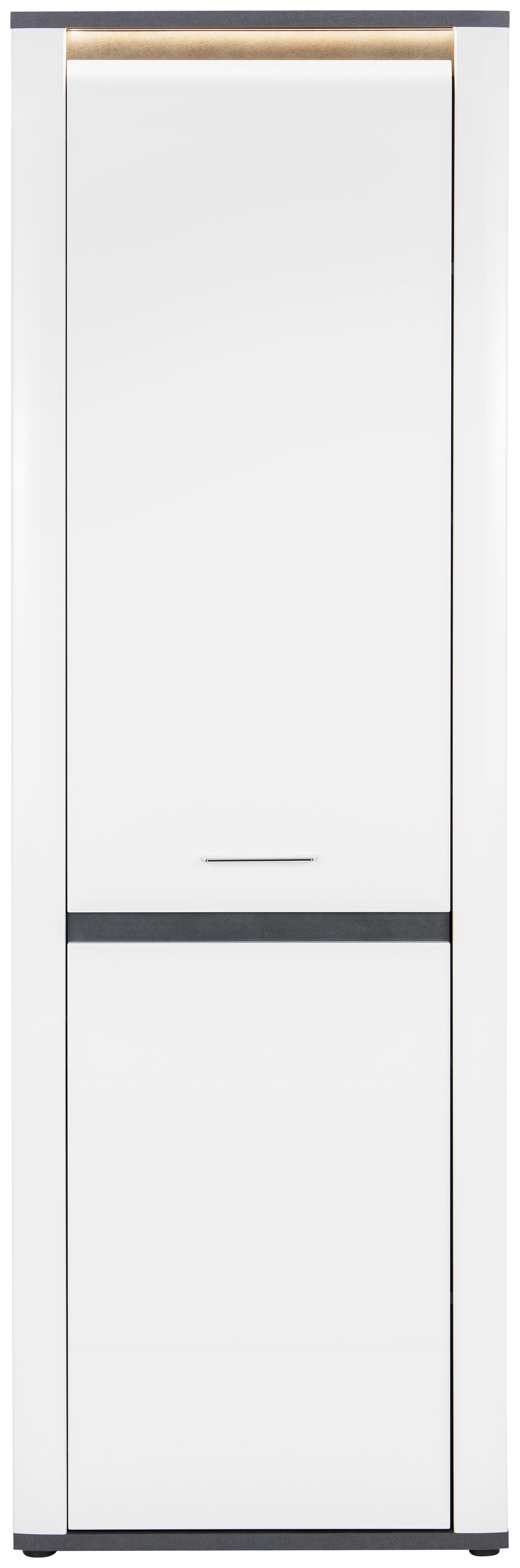 Ormar Za Predsoblje Alassio - boja hroma/bela, Moderno, metal/pločasti materijal (65/200/37,6cm) - Modern Living
