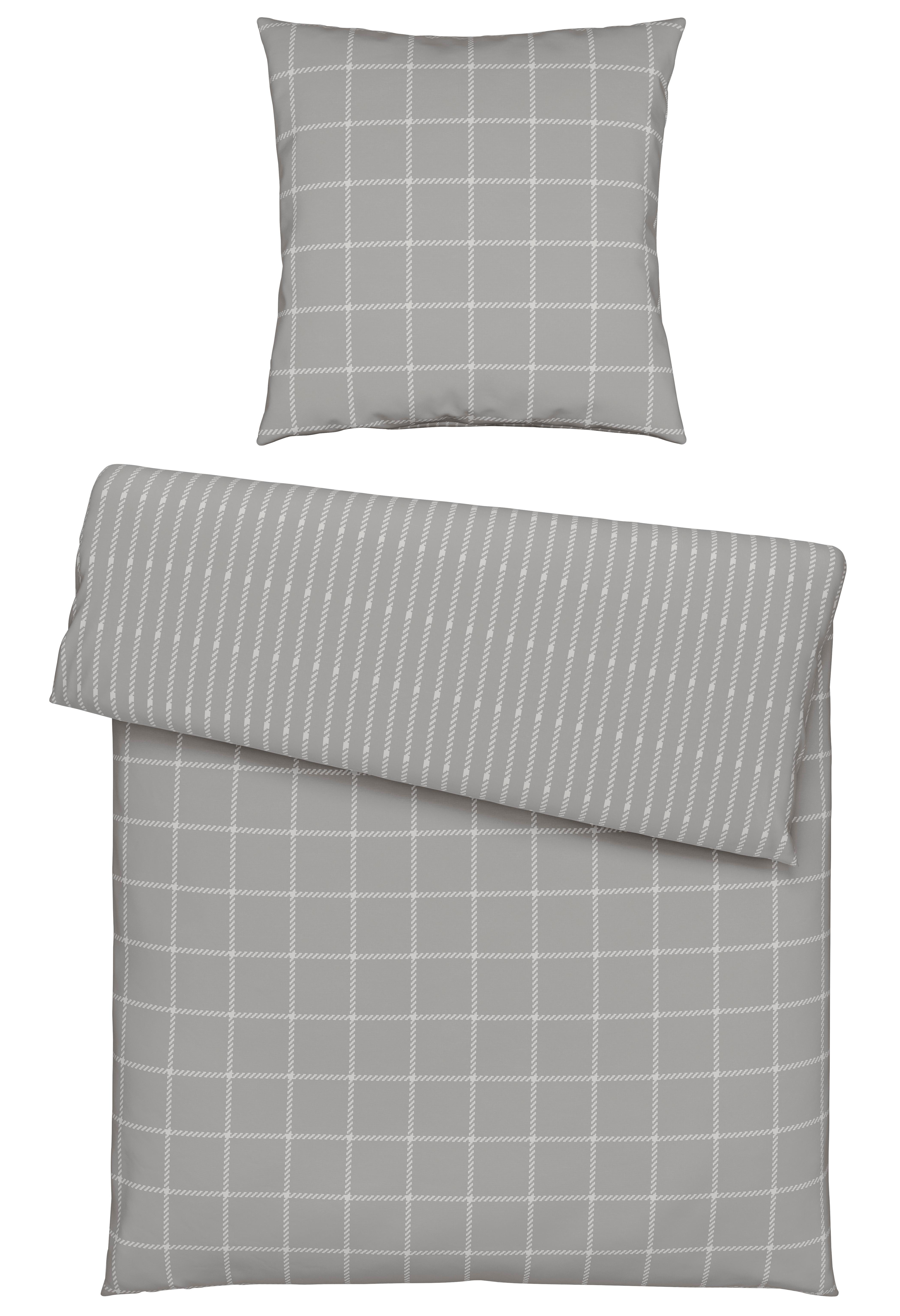Bettwäsche Karo Allover Hellgrau ca. 135x200cm - Hellgrau, KONVENTIONELL, Textil (135/200cm) - Mömax