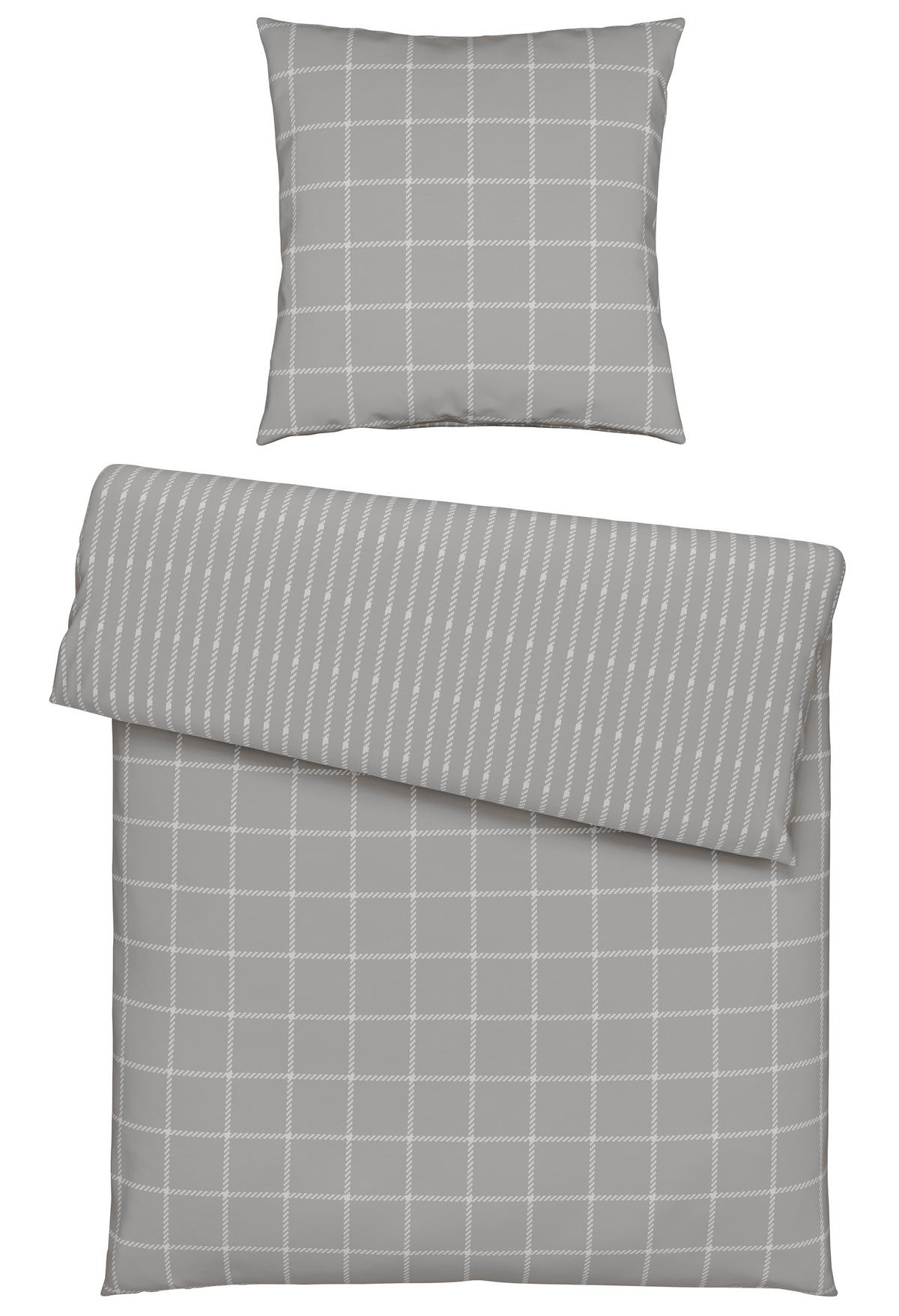 Bettwäsche Karo Allover Hellgrau ca. 135x200cm - Hellgrau, KONVENTIONELL, Textil (135/200cm) - Mömax