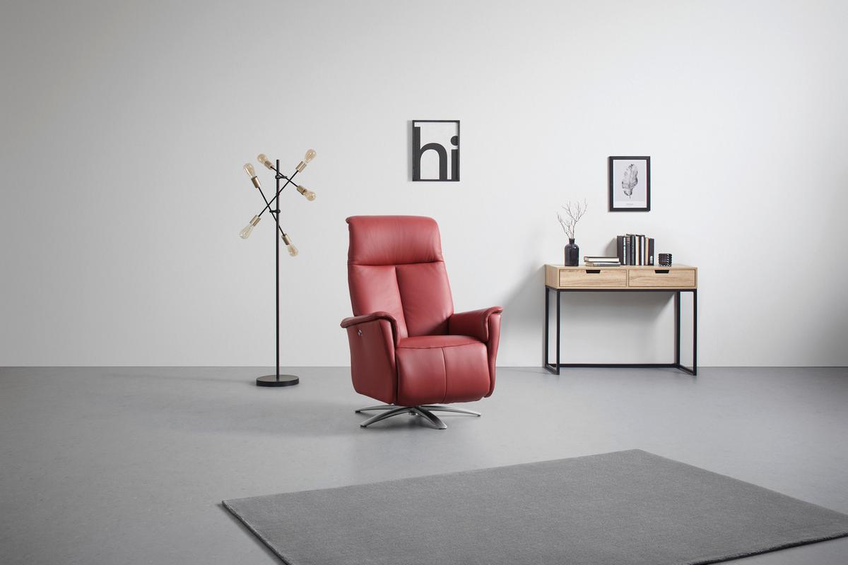 Relaxsessel Tom Leder Rot - Rot, MODERN, Leder/Metall (78/113/85cm) - Premium Living