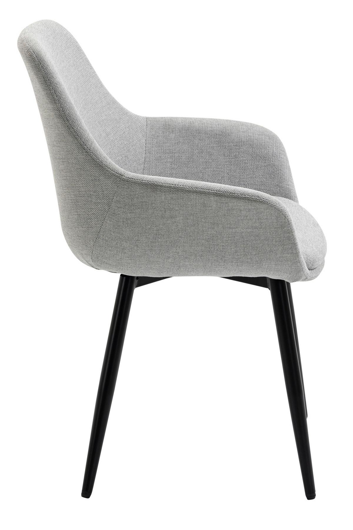 Set Naslanjačev Lena, Svetlo Siva, 2-Delni - črna/svetlo siva, Moderno, kovina/tekstil (64/86/59cm) - Livetastic