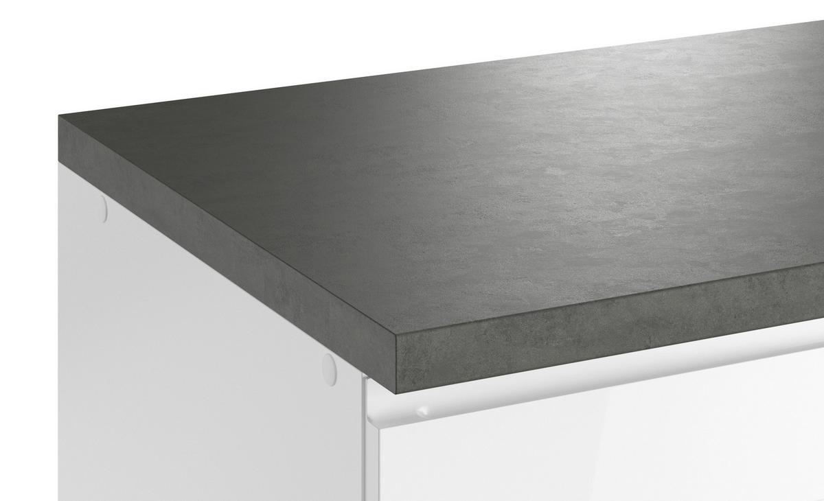 Küchenzeile Monza mit Geräten ca. 300 cm Weiß/Grau - Weiß Hochglanz/Weiß, LIFESTYLE, Holzwerkstoff (300cm) - Held