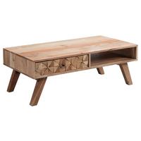 Couchtisch "Rewa" ca. 95x50 cm, aus Akazie - Schwarz/Akaziefarben, Design, Holz (95/50/35cm) - MID.YOU