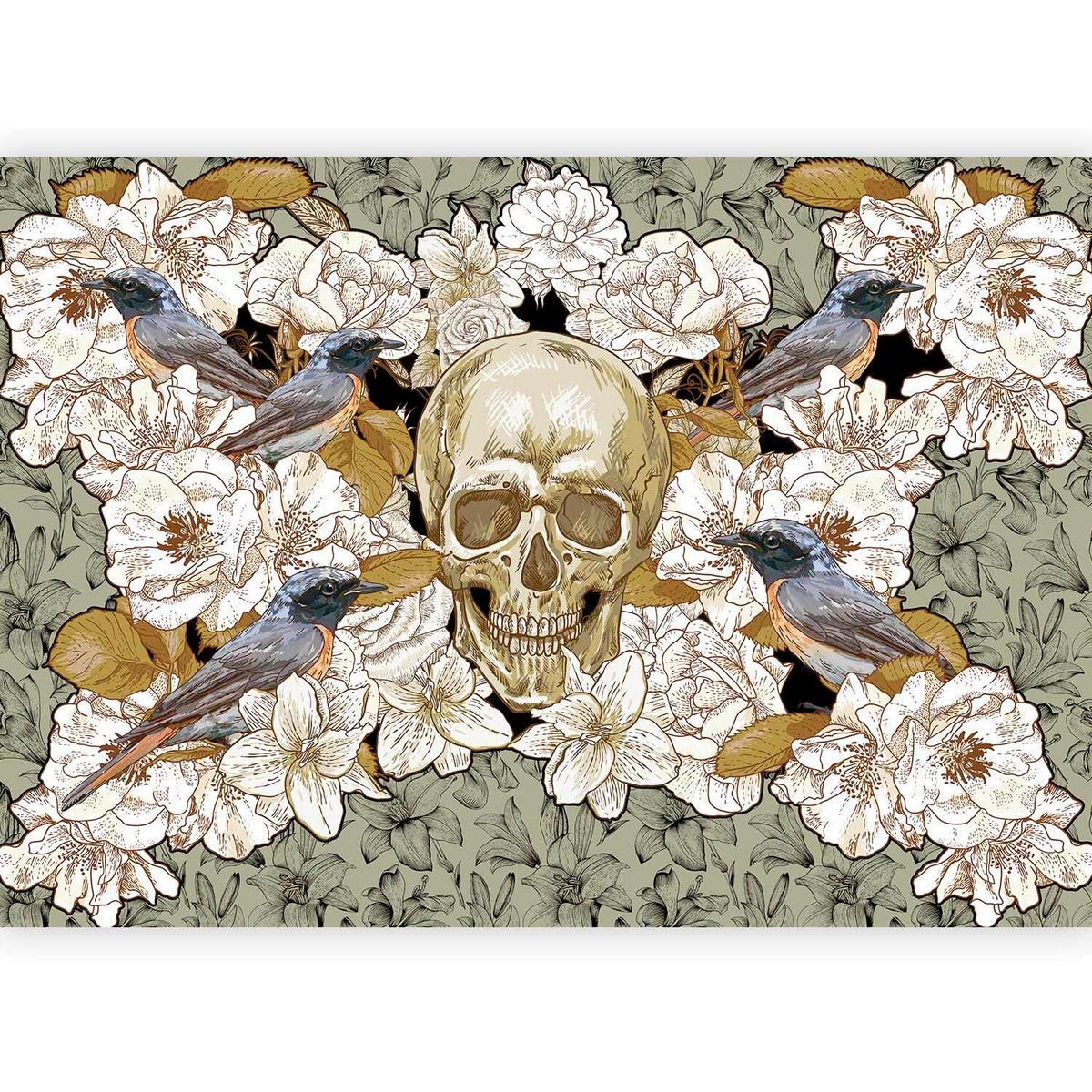 Fototapeta Among Flowers, 300x210cm - zelena/bež, Basics, tekstil (300/210cm) - artgeist