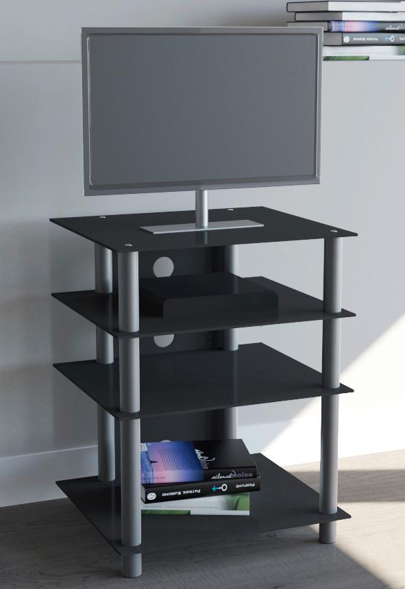 Mizica Za Hi-fi Naprave Bilus, Črno Srebrna, 54 Cm - srebrne barve/črna, Konvencionalno, kovina/steklo (54/70/47cm) - MID.YOU
