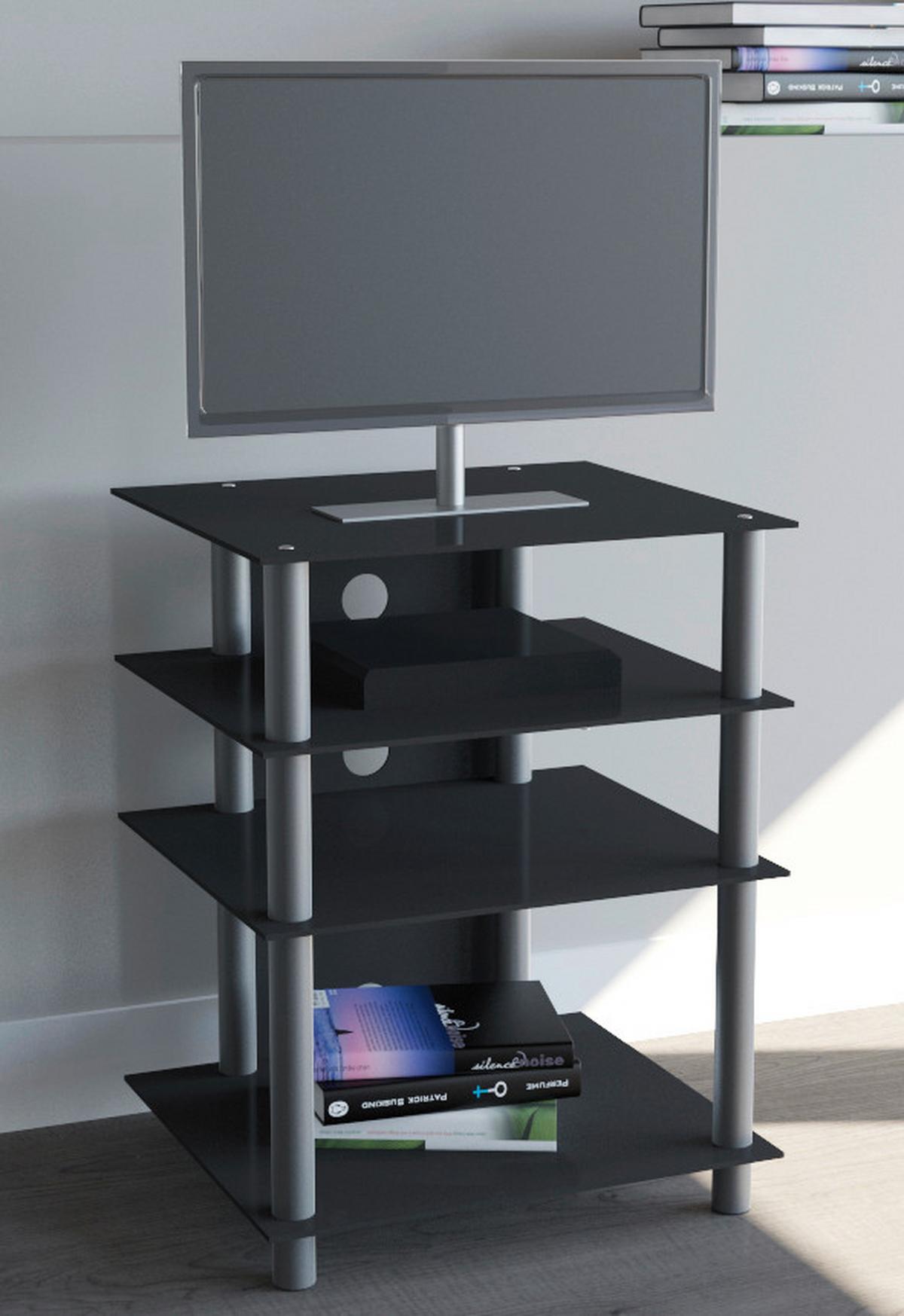 Mizica Za Hi-fi Naprave Bilus, Črno Srebrna, 54 Cm - srebrne barve/črna, Konvencionalno, kovina/steklo (54/70/47cm) - MID.YOU