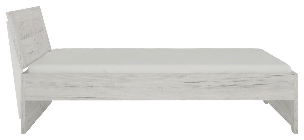 Krevet Angel - boje hrasta/crna, Moderno, drvni materijal/plastika (140/200cm)