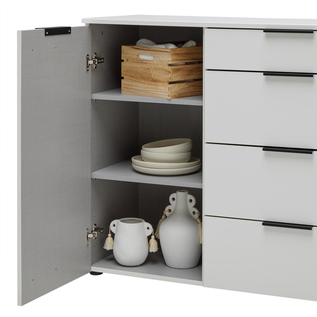 Kommode Level 36 Black A Weiß - Schwarz/Weiß, KONVENTIONELL, Holzwerkstoff/Kunststoff (135/84/41cm) - Premium Living