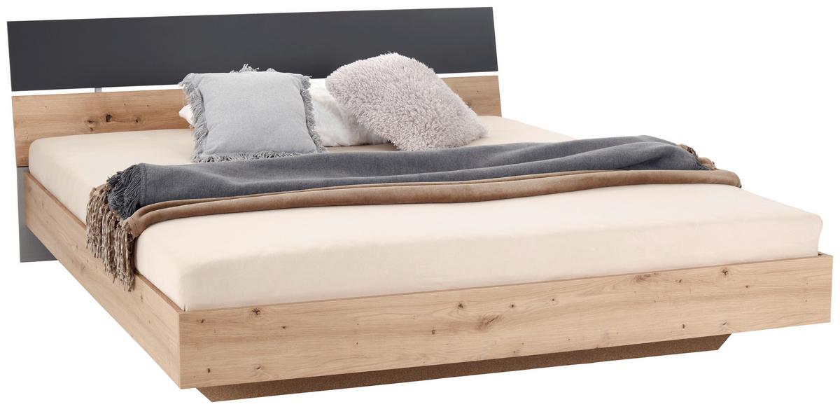Dormitor Katrin - culoare lemn stejar/grafit, Konventionell, material pe bază de lemn - Best Price