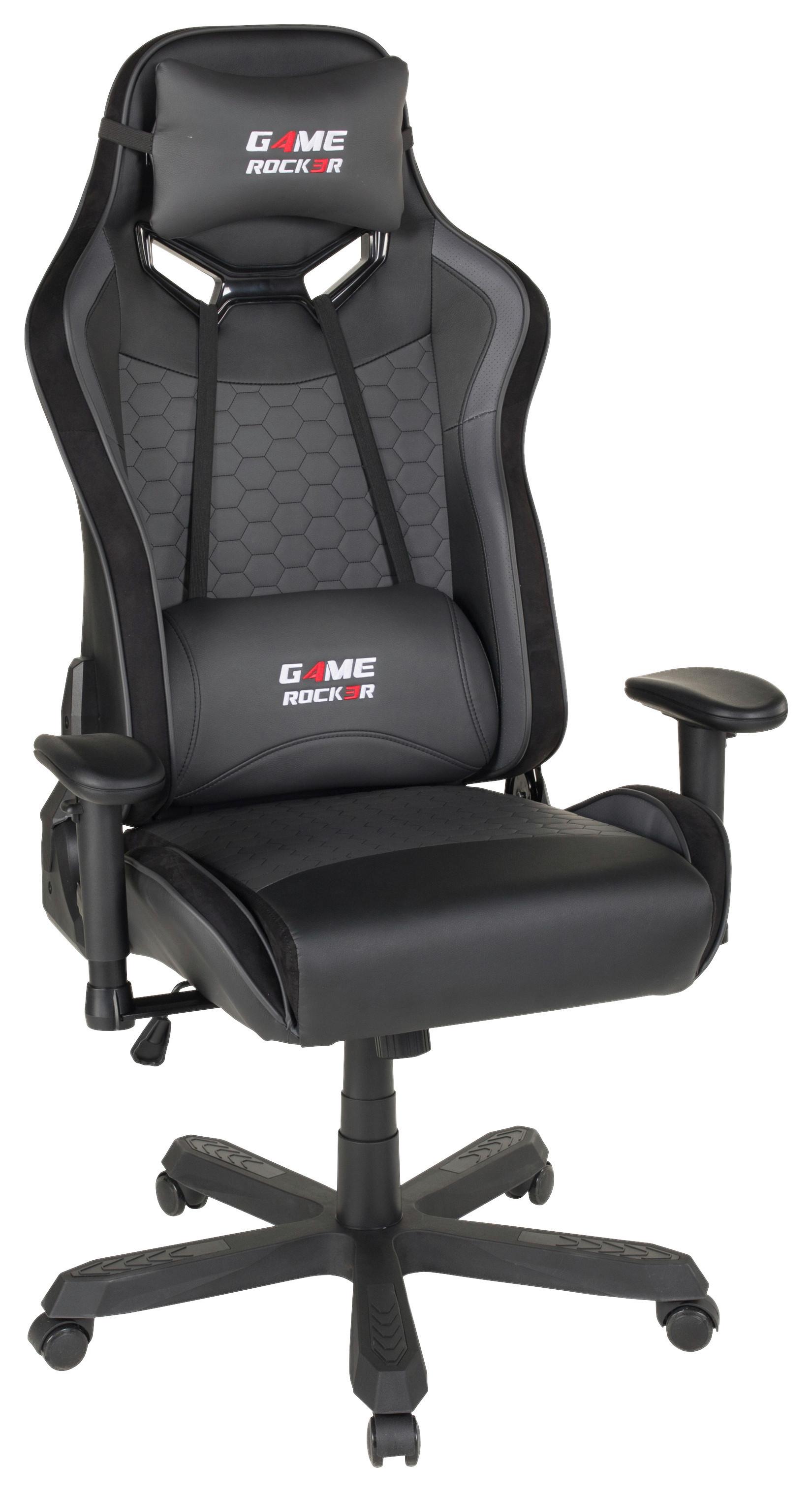 KRZESŁO GAMINGOWE GAME ROCKER G-30 LARGE - czarny, Design, tworzywo sztuczne/tkanina (72/128-138/72cm) - Novel