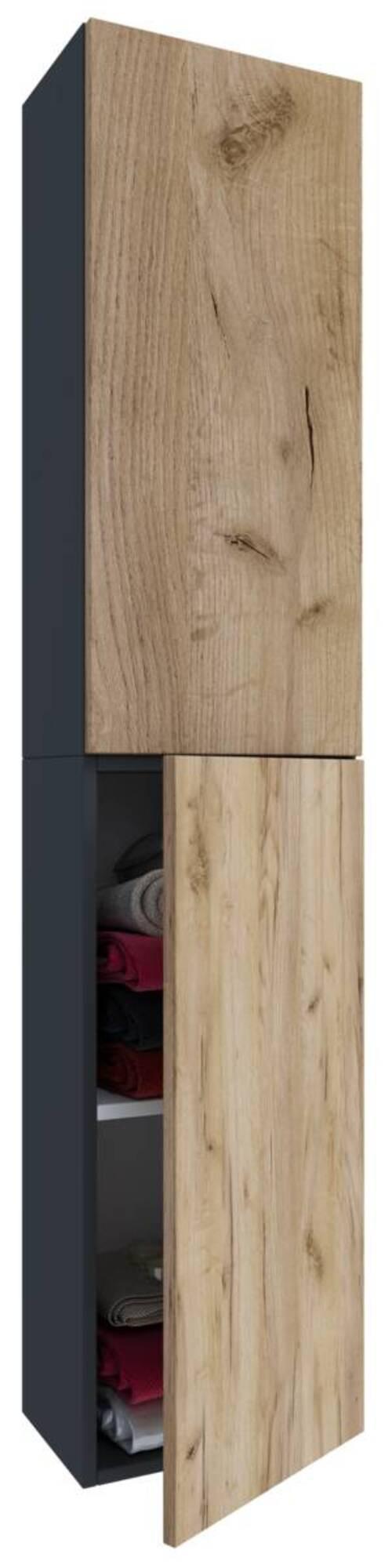Hochschrank Lendas ca. 33x150cm Honigeiche/Anthr. - Eichefarben/Anthrazit, MODERN, Holzwerkstoff (32,6/150/21,7cm) - MID.YOU