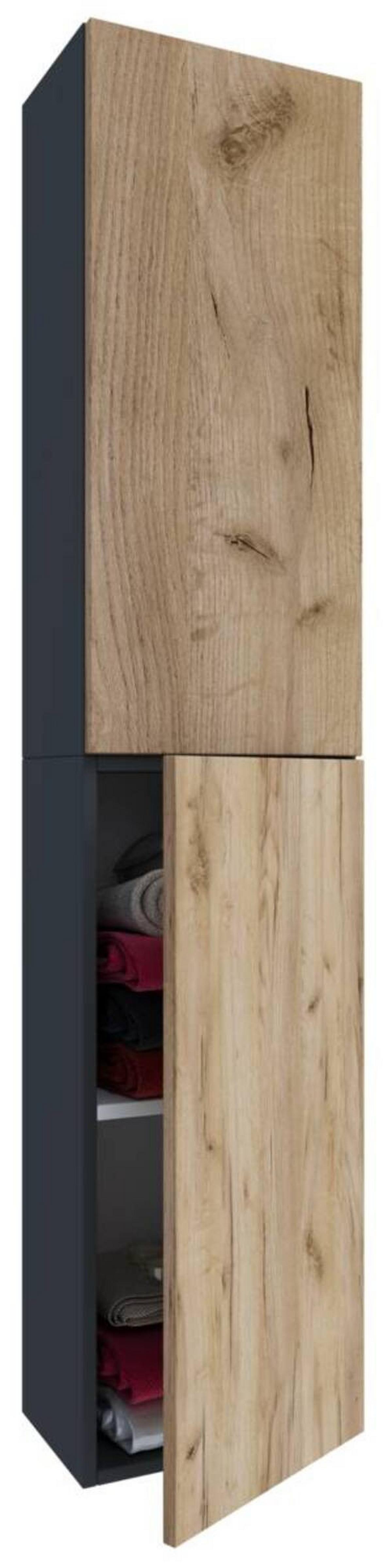 Hochschrank Lendas ca. 33x150cm Honigeiche/Anthr. - Eichefarben/Anthrazit, MODERN, Holzwerkstoff (32,6/150/21,7cm) - MID.YOU