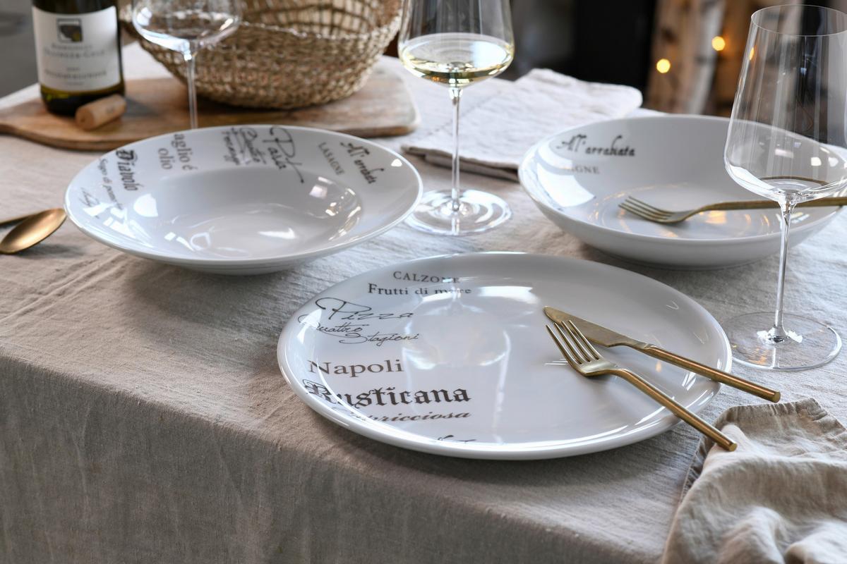 Set Krožnikov Za Testenine Europa Gustoso, 4-Delni - bela, Design, keramika (27cm) - Creatable