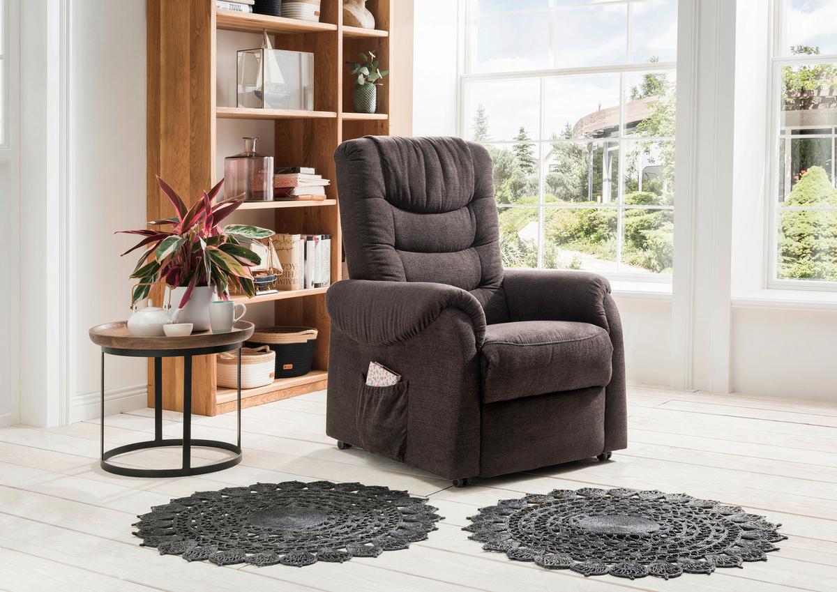 Fernsehsessel Nino Dunkelbraun Nylon/Struktur - Dunkelgrün/Dunkelbraun, Design, Kunststoff/Textil (76/106/94cm) - Livetastic