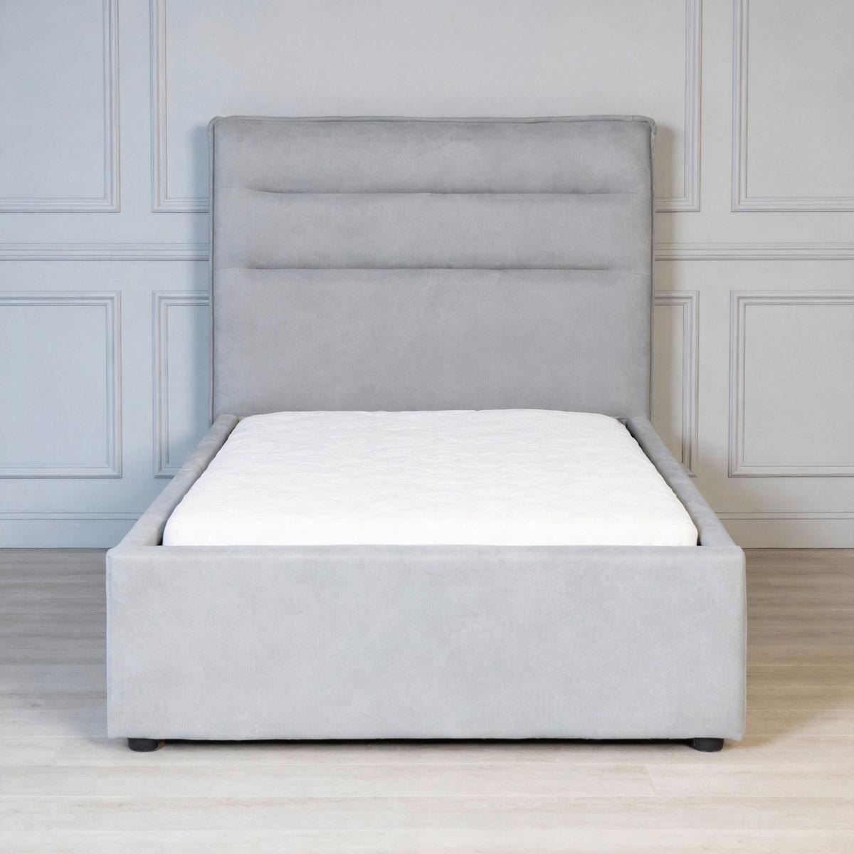 Polsterbett Sienna Hellgrau ca. 90x200cm - Hellgrau/Schwarz, LIFESTYLE, Holz/Kunststoff (90/200cm) - Based