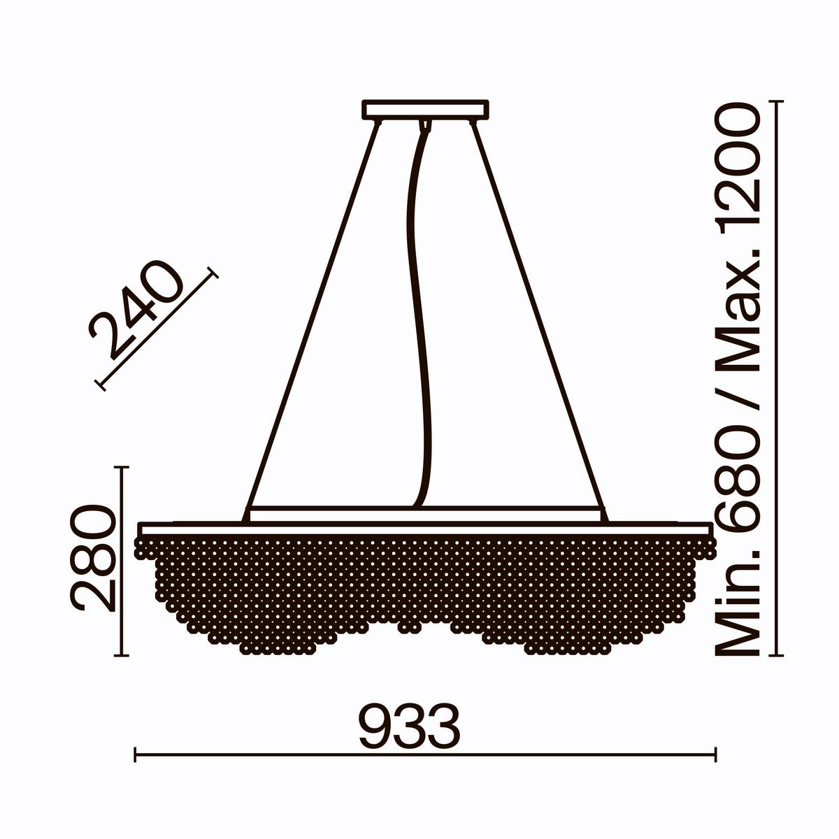Kronleuchter Toils Goldfarben max. 60 Watt - Goldfarben, Trend, Glas/Metall (93,3/28/24cm) - MAYTONI