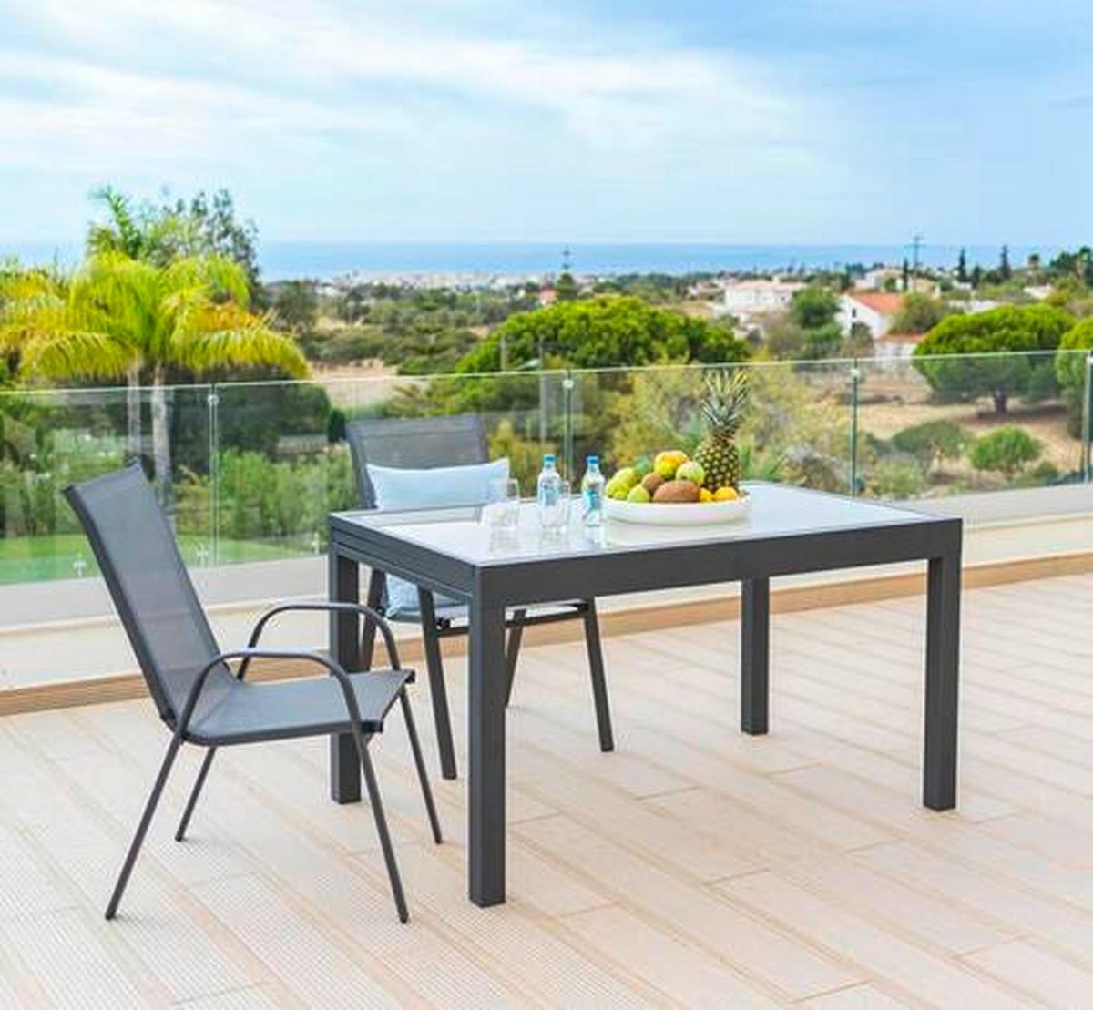 Masă extensibilă 135-270 cm Atlanta - antracit, Modern, sticlă/metal (135-270/75/90cm) - Mömax