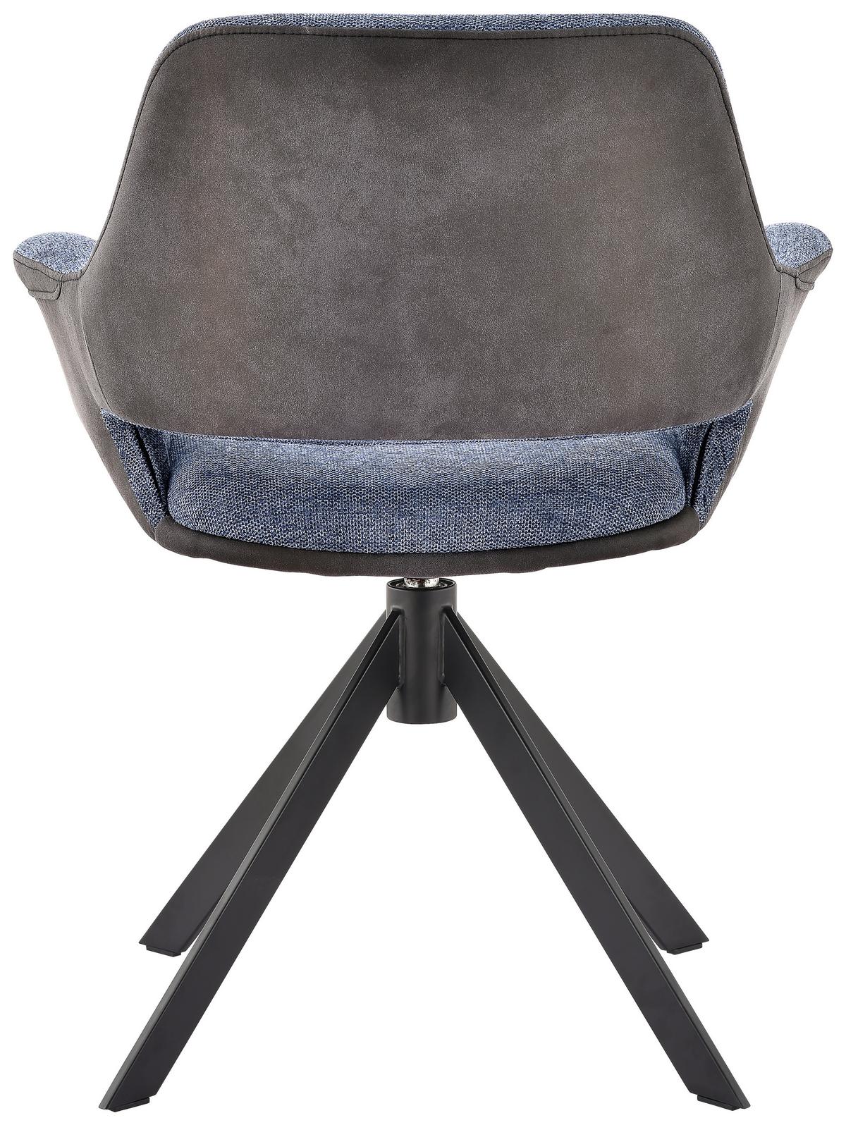 KRZESŁO Z PODŁOKIETNIKAMI VENLO - niebieski/ciemnoszary, Design, metal/tkanina (66/83,5/62,5cm) - Novel