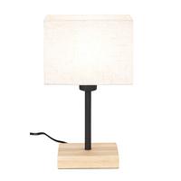 LAMPA STOŁOWA WOODRO *SBB* - kolor naturalny/czarny, Natur, metal/tkanina (17/10/30cm) - Boxxx