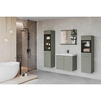 Badmöbel-Set 5-tlg. Madrit mit LED ca. 120 cm Grün - Weiß/Grün, LIFESTYLE, Glas/Keramik (120,4/131,5/34,5cm) - P & B