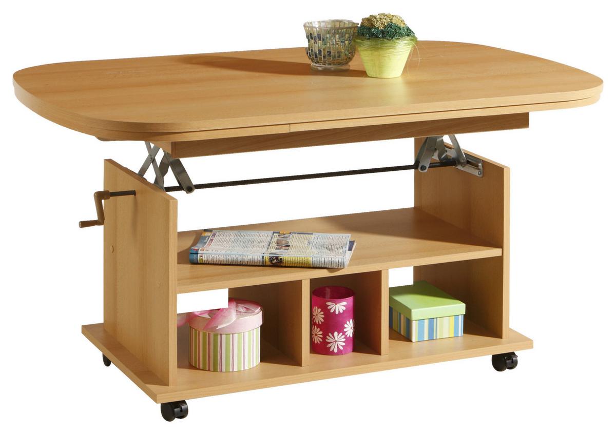 Couchtisch Babsi ca. 107-157x67 cm Buchefarben - Buchefarben, MODERN, Holzwerkstoff/Kunststoff (107-157/67/53-63cm) - MID.YOU
