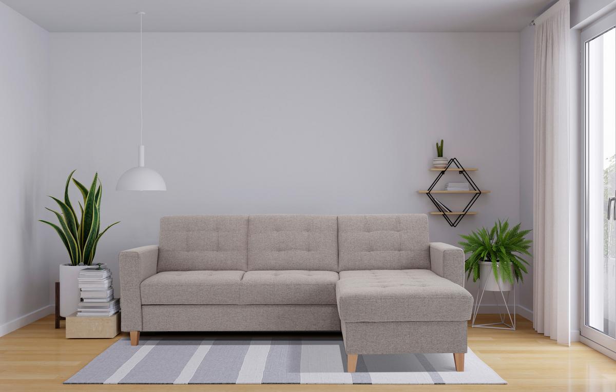 Kutna Garnitura Bergen - prirodne boje/smeđa, Design, tekstil/drvo (160/231cm) - Luca Bessoni