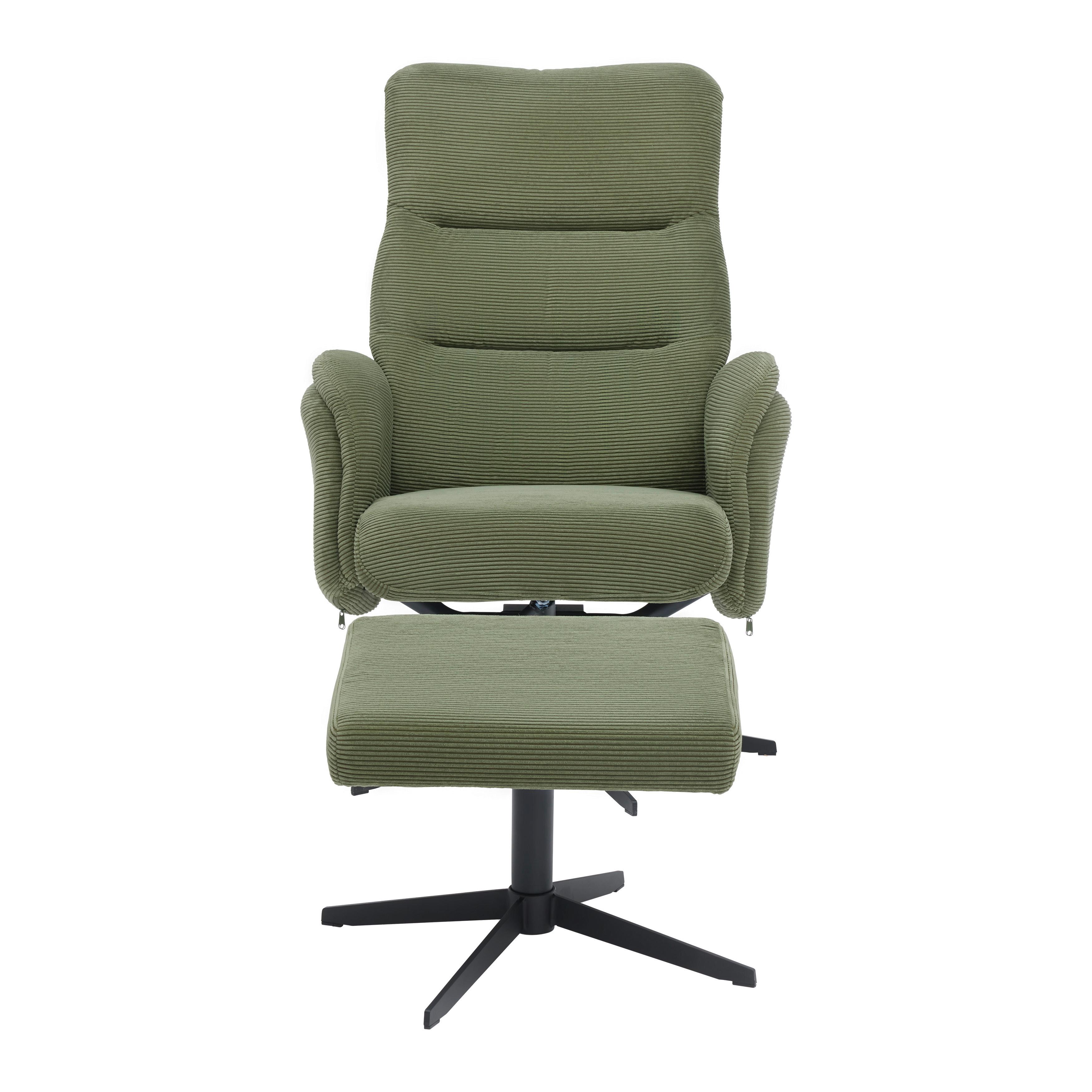 RELAXFÅTÖLJ STAR - grön/svart, Modern, metall/textil (72/105-94/91-114cm) - Mömax