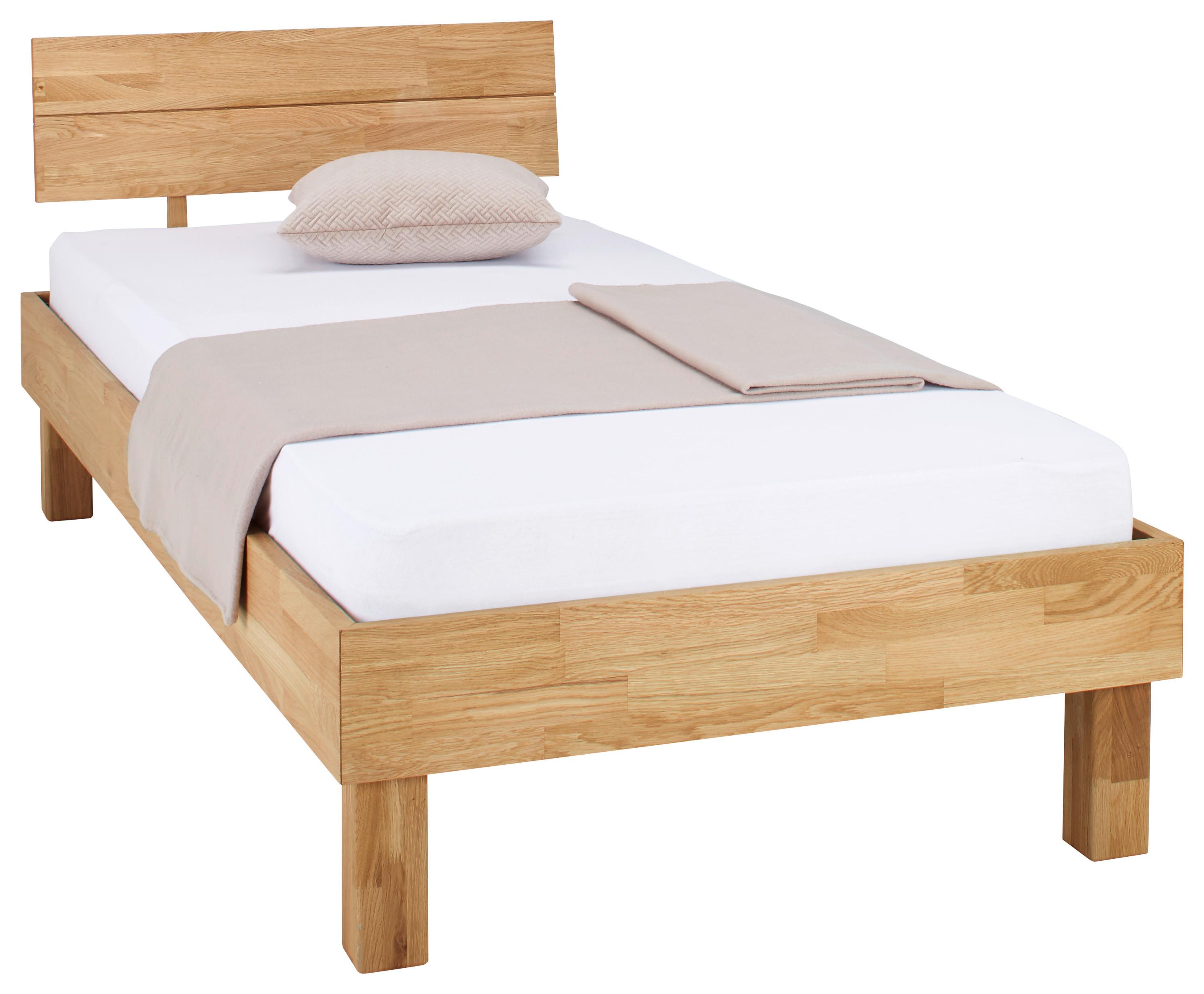 Bett aus Eiche massiv ca. 90x200cm - Eichefarben, KONVENTIONELL, Holz (90/200cm) - ecoTree