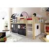 Spielbett Holz Malte ca. 90x200 cm Schwarz - Schwarz/Weiß, Natur, Holz (90/200cm) - MID.YOU