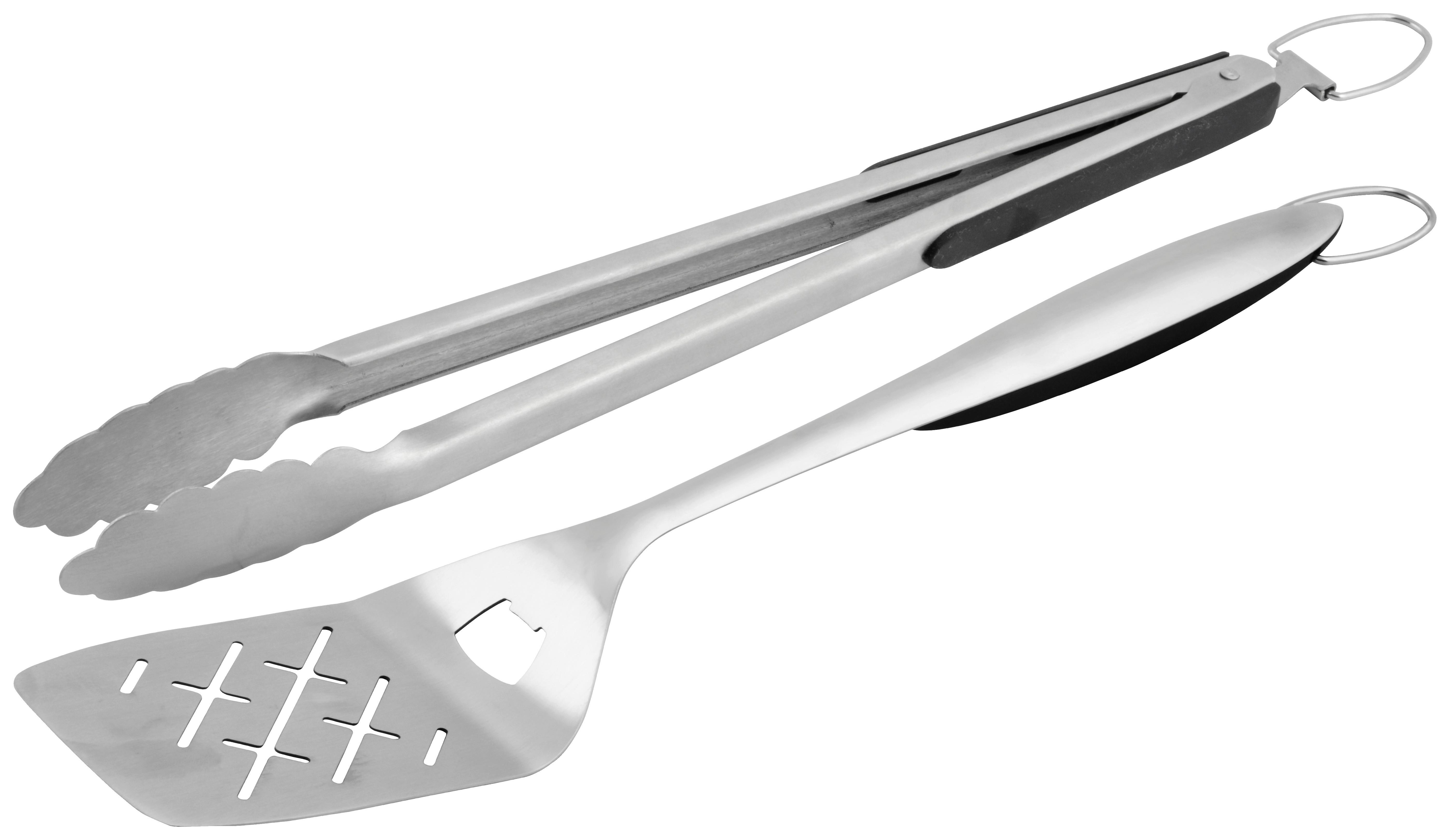 Grillbesteck Oil Green aus Metall - Silberfarben, Metall