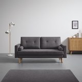 Sofa in Grau 'Alva' - Eichefarben/Grau, MODERN, Holz/Textil (181/82,5/84cm) - Bessagi Home