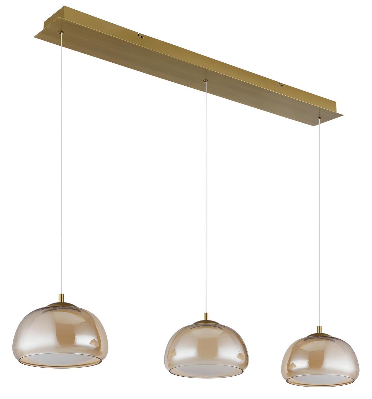 Led Viseća Svjetiljka Avila - bijela/zlatne boje, Design, staklo/metal (117/25/150cm) - Globo