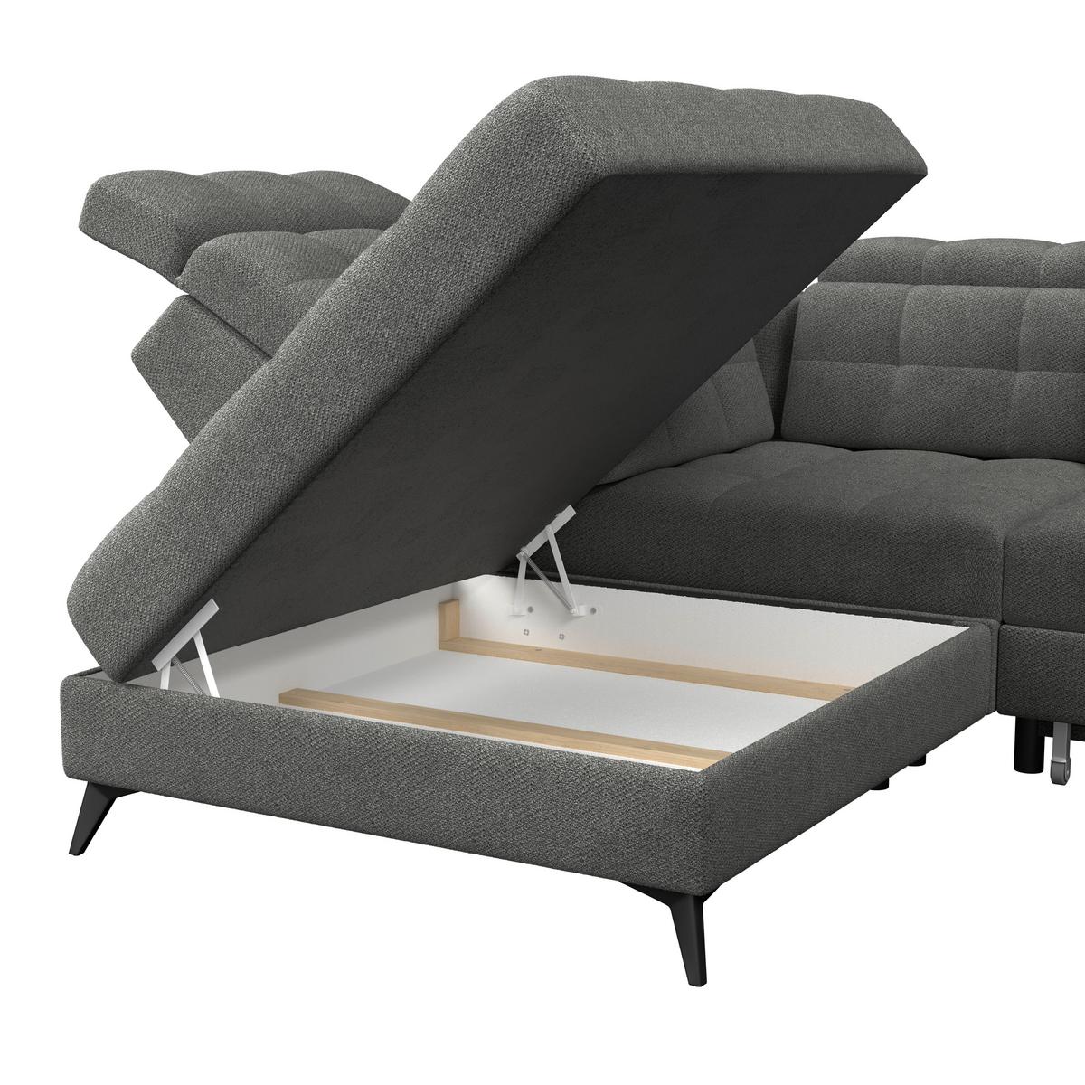 Kutna Garnitura Barletta New - crna/antracit, Romantično / ladanjski, tekstil/metal (228/289cm) - Luca Bessoni