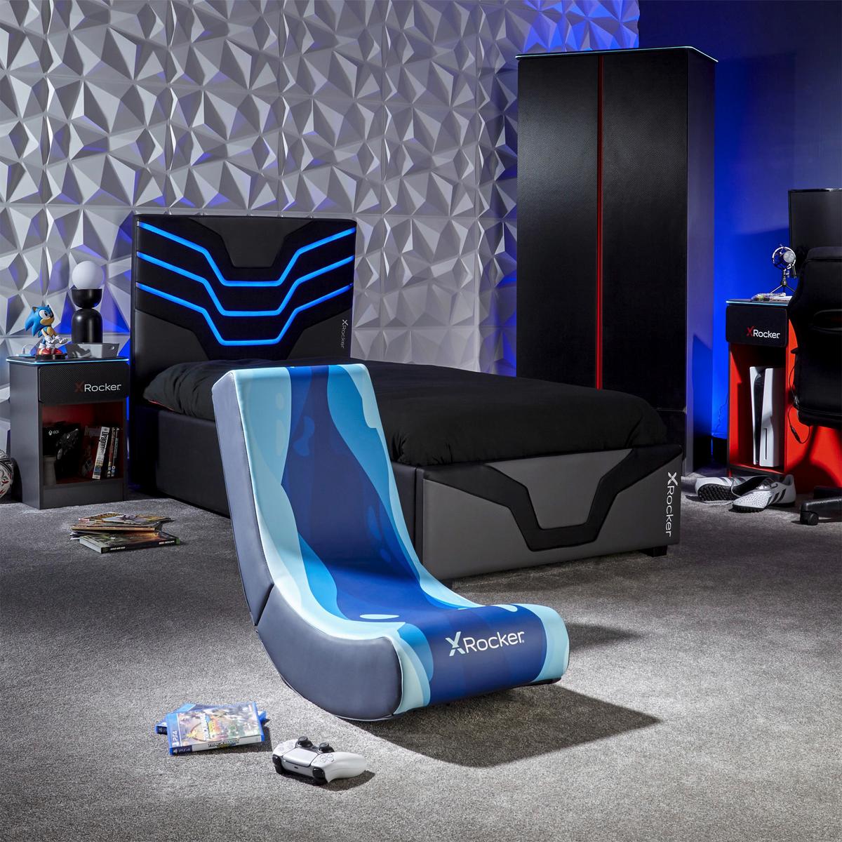 Gamingsessel Video Rocker ca. 41x65x85 cm Blau - Blau, MODERN, Textil (41/65/85cm) - X Rocker