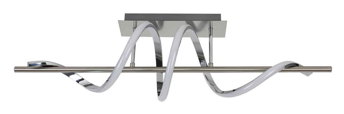 LED-Deckenleuchte Lina Chromfarben max. 20 Watt - Chromfarben/Nickelfarben, Modern, Kunststoff/Metall (20/80/26,5cm) - Mömax