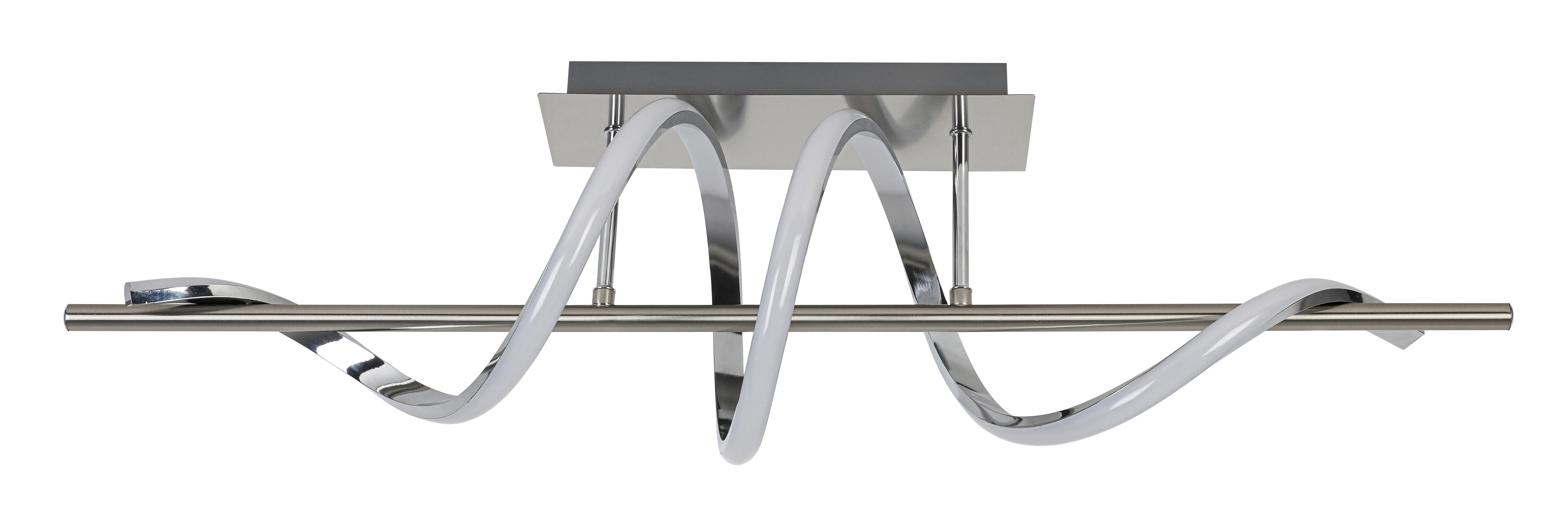 LED-TAKLAMPA LINA - kromfärg/nickelfärgad, Modern, metall/plast (20/80/26,5cm) - Mömax