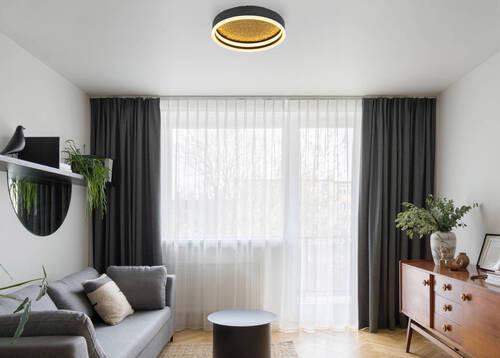 Stropna Led-svetilka Hedi, S Sijalko - zlate barve/črna, Design, kovina/umetna masa (30/7,5cm) - Globo