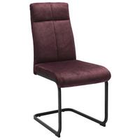 KRZESŁO NA PŁOZIE GISMO - czerwone wino/czarny, Design, metal/tkanina (45/92/62cm) - Novel