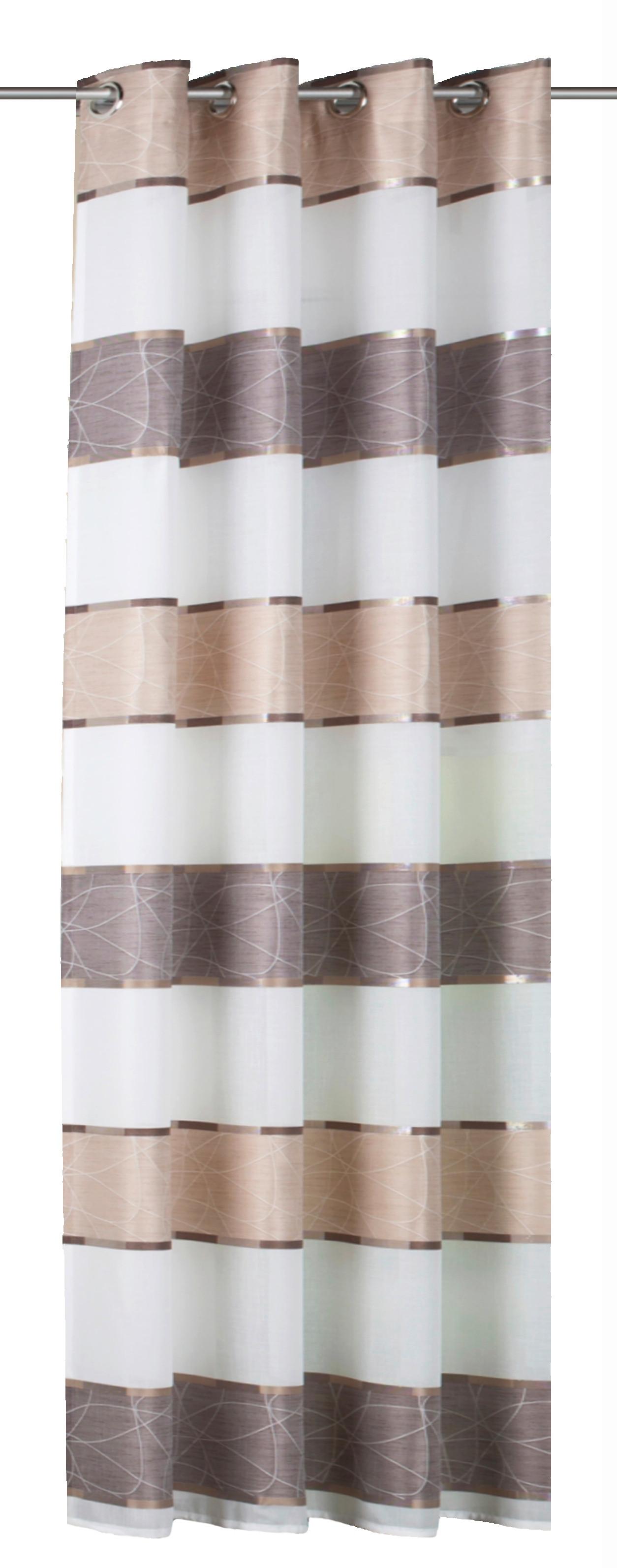 Ösenvorhang Walter Cappuccino ca. 140x245cm - Cappuccino, Design, Textil (140/245cm) - Schmidt W. Gmbh