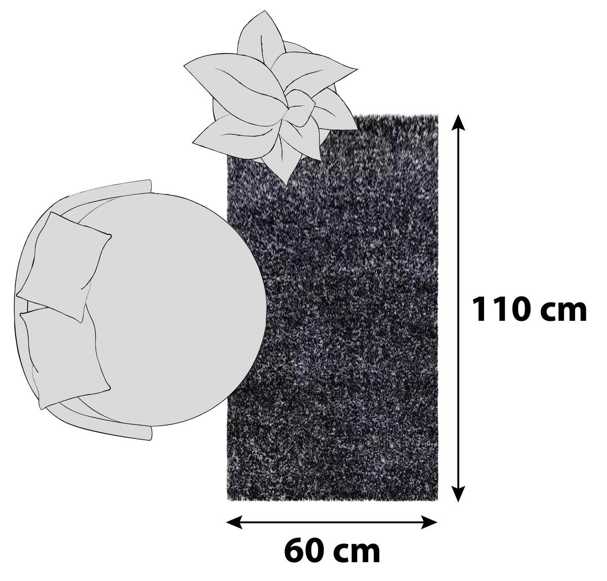 Hochflorteppich Enjoy Anthrazit ca. 60x110cm - Anthrazit, KONVENTIONELL, Textil (60/110cm) - Novel