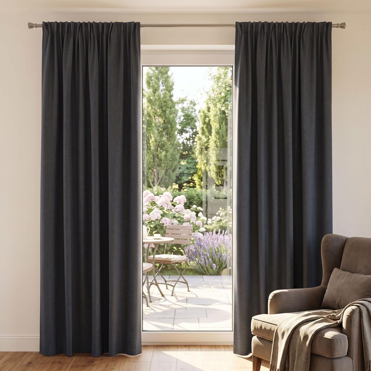 Wärmeschutzvorhang Thermo Grau ca. 135x245cm - Grau, KONVENTIONELL, Textil (135/245cm) - HOMEBasics